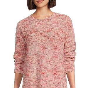 Carolyn Taylor Marled Pink Crew Neck Sweater
